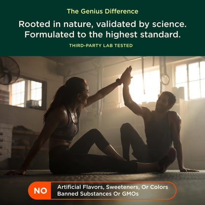 The Genius Brand Mood + Focus Nootropic – 400mg Organic Lion’s Mane, Alpha GPC & Citicoline – Memory & Focus Supplement – 30 Servings - Maple Wellness Supplements