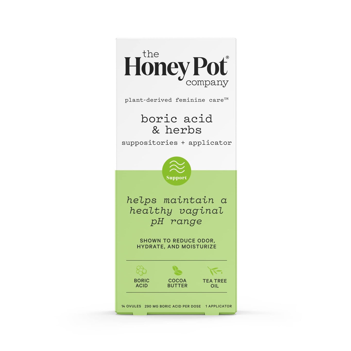 The Honey Pot Company 7 Day Boric Acid & Herbs Suppositories - Maintains and Balances Healthy Vaginal pH, Manages Odor, Hydrates, & Moisturizes - Gynecologist Tested - Maple Wellness Supplements
