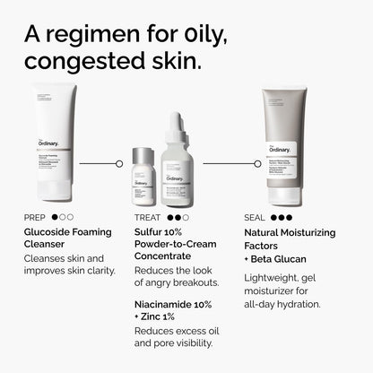 The Ordinary Sulfur 10% Powder-to-Cream Acne Spot Treatment Concentrate, Reduces Pimple Size and Zit Redness, 0.18 Oz - Maple Wellness Supplements
