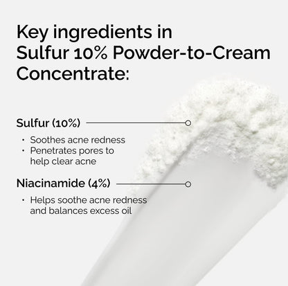 The Ordinary Sulfur 10% Powder-to-Cream Acne Spot Treatment Concentrate, Reduces Pimple Size and Zit Redness, 0.18 Oz - Maple Wellness Supplements
