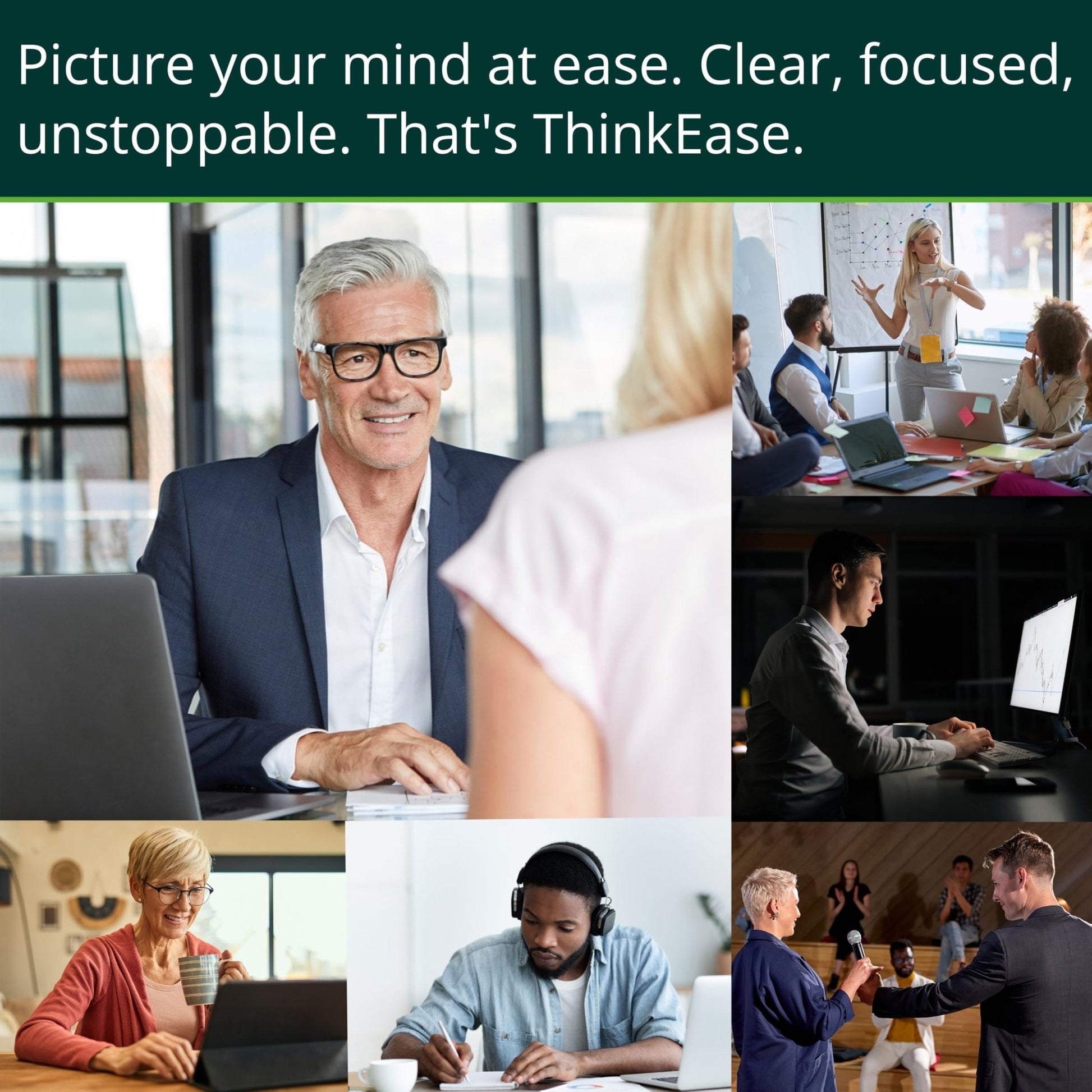 ThinkEase Brain Supplement (120 Capsules) | Memory, Mental Clarity, Focus, Cognitive Performance | Nootropic Supplement with L-Theanine, Acetyl L-Carnitine, Phosphatidylserine, Lion's Mane & More - Maple Wellness Supplements