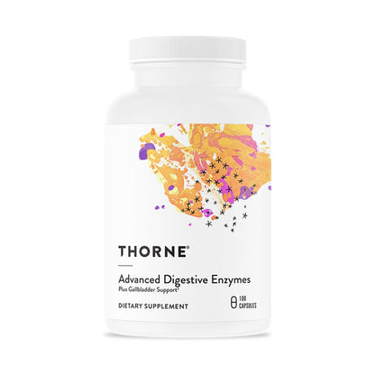 THORNE - Advanced Digestive Enzymes - Supplement with Pepsin, Ox Bile & Pancreatin for Indigestion & Constipation Relief - Minimizes Occasional Gas & Bloating* - Third-Party Certified - 180 Capsules - Maple Wellness Supplements