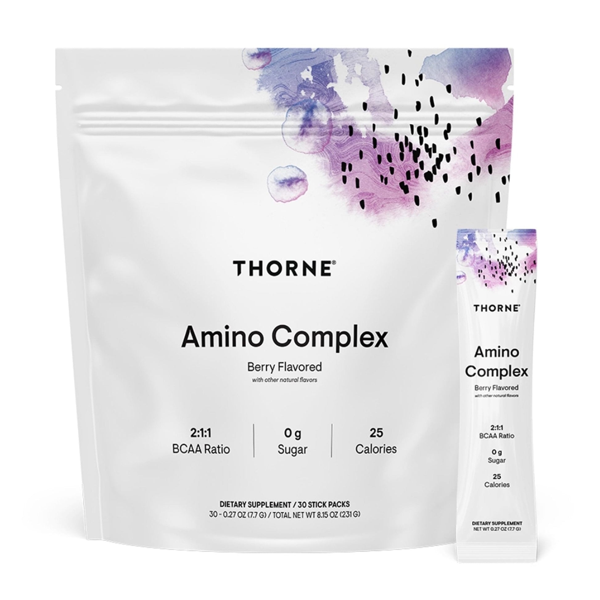 THORNE - Amino Complex - Clinically-Validated EAA and BCAA Powder for Pre or Post-Workout - Promotes Lean Muscle Mass & Exercise Recovery* - NSF Certified for Sport - 30 Servings - 8.15 Oz - Berry - Maple Wellness Supplements