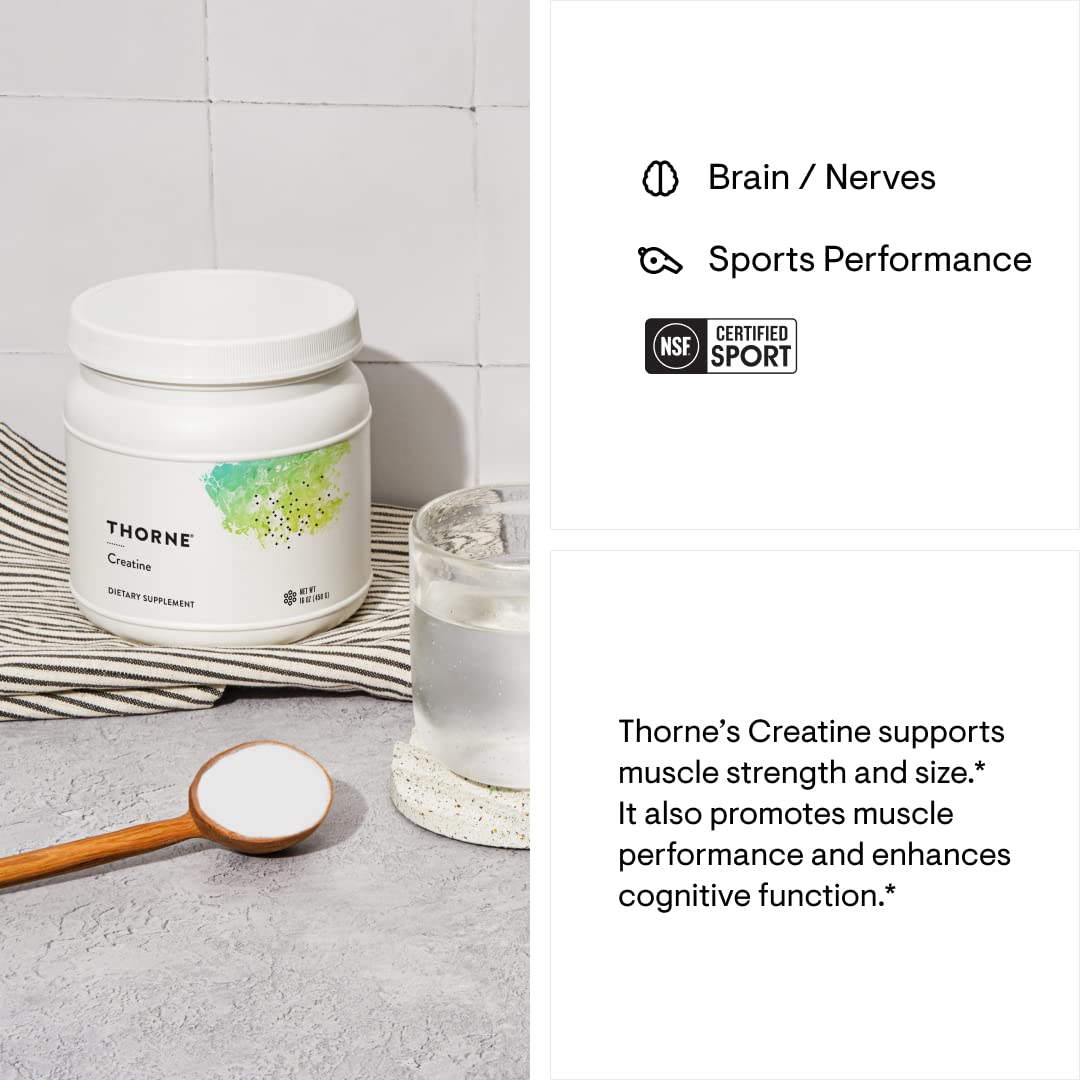 THORNE Creatine - Creatine Monohydrate, Amino Acid Powder - Support Muscles - Maple Wellness Supplements