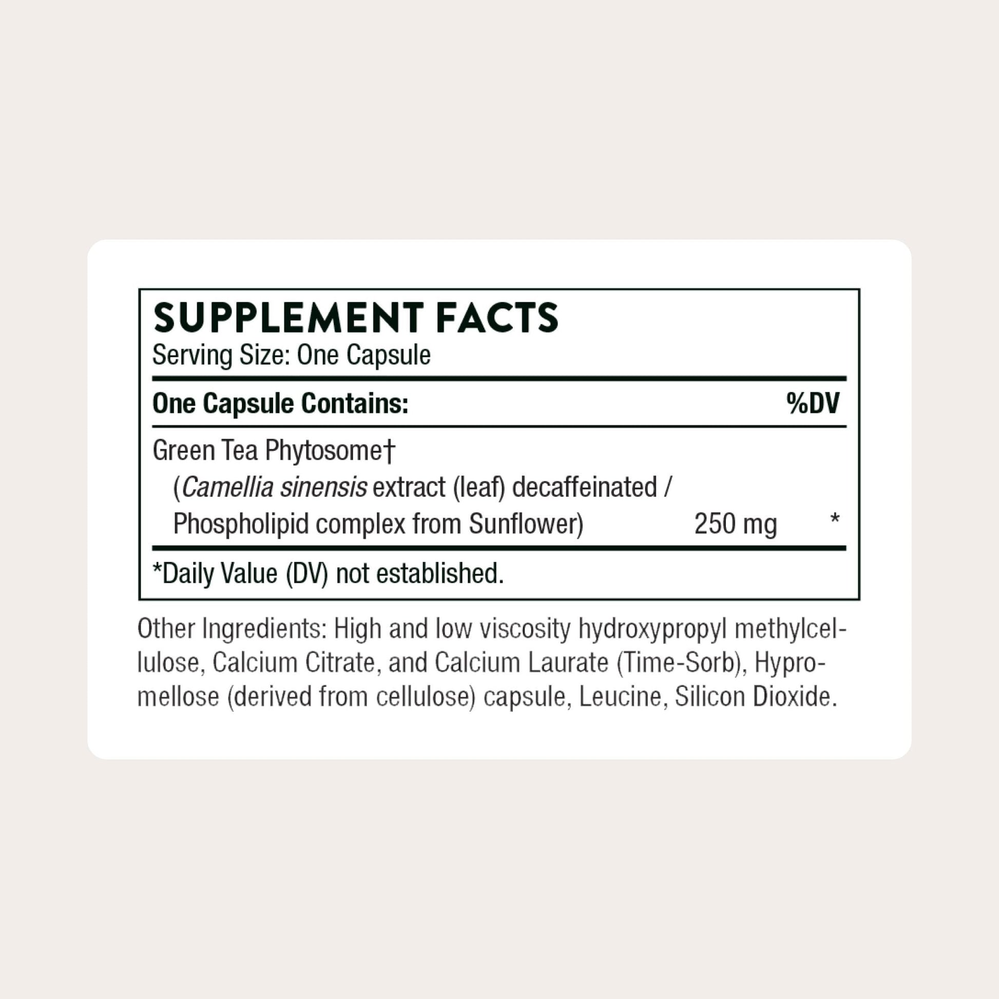 THORNE - Green Tea Phytosome - Provides Antioxidant Support, Liver Protection & Thermogenesis and Metabolic Benefits* - Caffeine-Free - Third-Party Certified - Gluten, Dairy & Soy-Free - 60 Capsules - Maple Wellness Supplements