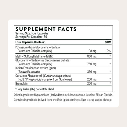 THORNE - Joint Support Nutrients - Formulated with Glucosamine, MSM, Curcumin, Bromelain, Boswellia & Potassium for Joint Support* - Third-Party Certified - Gluten, Dairy & Soy-Free - 240 Capsules - Maple Wellness Supplements