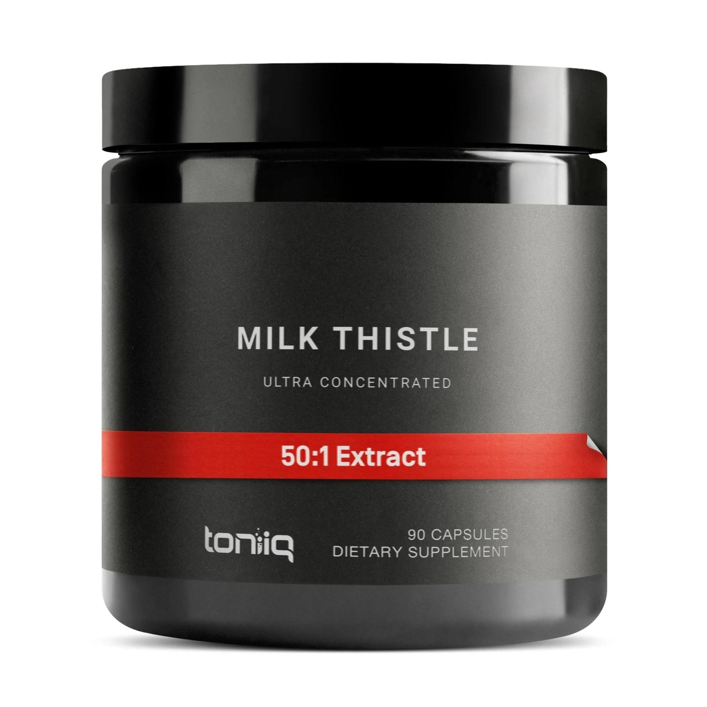 Toniiq Milk Thistle - Ultra High Potency 50:1 Extract with 80% Silymarin - Highly Concentrated - Third-Party Lab Tested - 90 Capsules - Maple Wellness Supplements