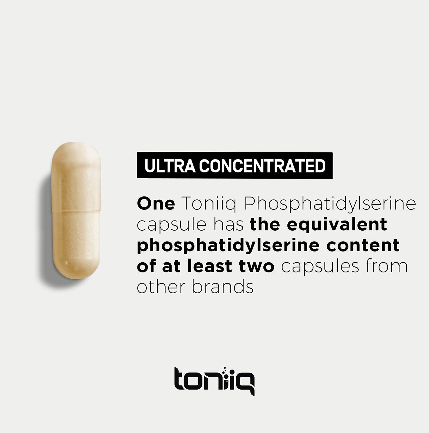 Toniiq Phosphatidylserine - 400mg Formula - World’s First 50% Purity - Highest Purity in the US - Soy Free Phosphatidylserine Supplement - Maple Wellness Supplements