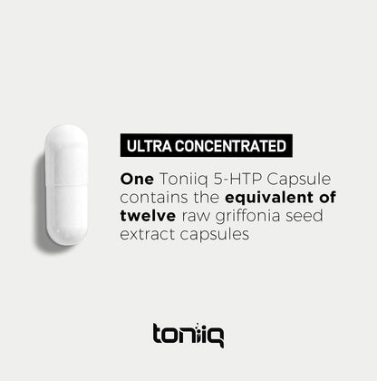 Toniiq Ultra High Strength 5HTP Capsules - 99%+ Highly Purified and Bioavailable - 12:1 Concentrated Extract - 200mg - 90 Veggie Capsules - Maple Wellness Supplements
