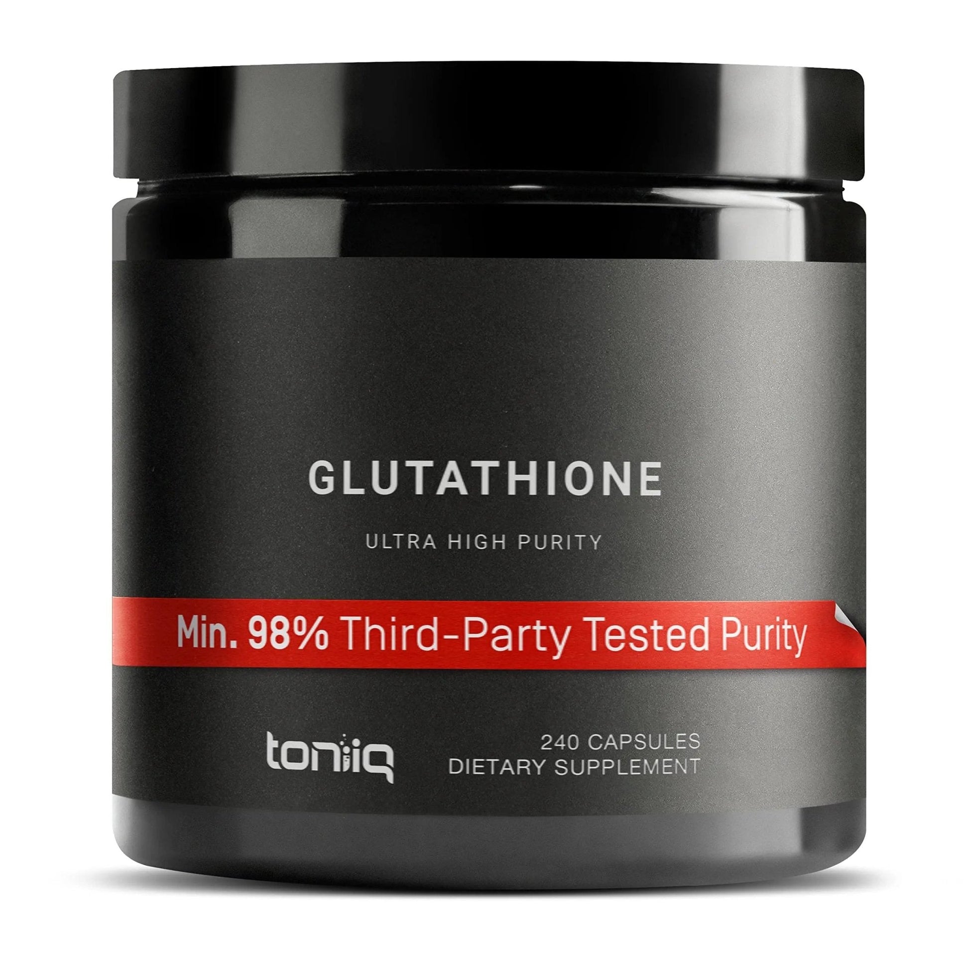 Toniiq Ultra High Strength Glutathione Capsules - 1000mg Concentrated Formula - 98%+ Highly Purified and Bioavailable - Non-GMO Fermentation - 240 Capsules Reduced Glutathione Supplement - Maple Wellness Supplements