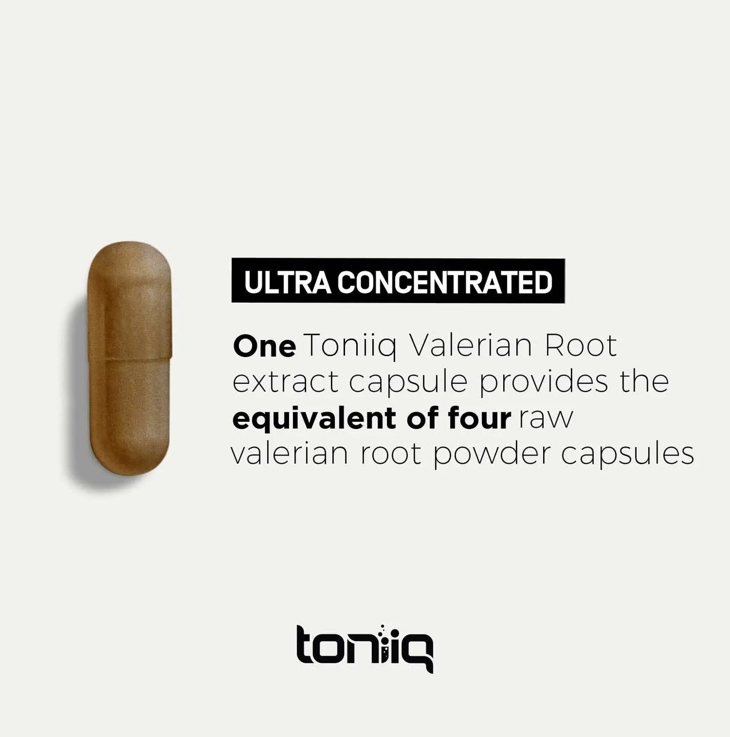 Toniiq Valerian Root Capsules - Ultra High Potency 4:1 Extract - Highly Concentrated - Third-Party Lab Tested - 120 Capsules - Maple Wellness Supplements
