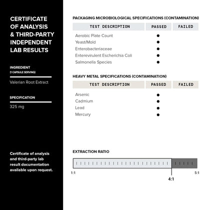 Toniiq Valerian Root Capsules - Ultra High Potency 4:1 Extract - Highly Concentrated - Third-Party Lab Tested - 120 Capsules - Maple Wellness Supplements