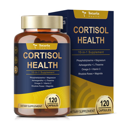Totaria Cortisol Supplement with Ashwagandha,Magnesium,Rhodiola Rosea,L Theanine,Hormone Balance for Women 120 Vegan Capsules (Pack of 1) - Maple Wellness Supplements