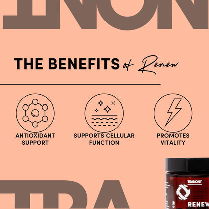 Tranont Renew - Antioxidant Complex for Vitality & Wellness | Vitamin E Tocotrienols & Geranylgeraniol | Supports Healthy Cellular Function, Joint Health, & Youthful Glow - 30 Capsules - Maple Wellness Supplements
