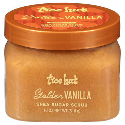 Tree Hut Golden Vanilla Shea Sugar Scrub, Exfoliating, Hydrating & Moisturizing Body Scrub with Shea Butter & Natural Oils - Maple Wellness Supplements