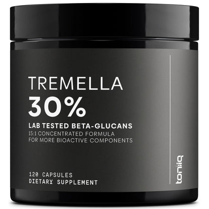 Tremella Mushroom Ultra High Potency 15:1 Extract with 30% Beta Glucans - Pure & Concentrated Formula - Third-Party Lab Tested for Purity & Quality - 120 Capsules - Maple Wellness Supplements