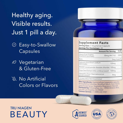 TRU NIAGEN 300mg + Beauty Bundle. A Comprehensive Bundle for Daily NAD+ Support with targeted Beauty Actives for Healthy Skin, Hair, and Nails at The Cellular Level. - Maple Wellness Supplements