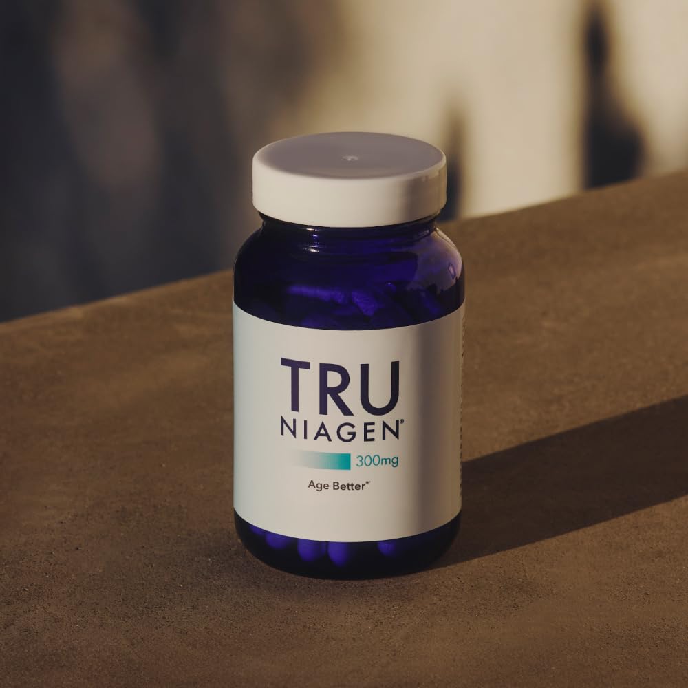 TRU NIAGEN Patented NAD Supplement for Brain Function, Anti Aging & Cell Regeneration, Niagen, 60 300mg Servings | Supports Cellular Energy, Muscle | Nicotinamide Riboside (NR) Take 2 Daily | 1 Bottle - Maple Wellness Supplements