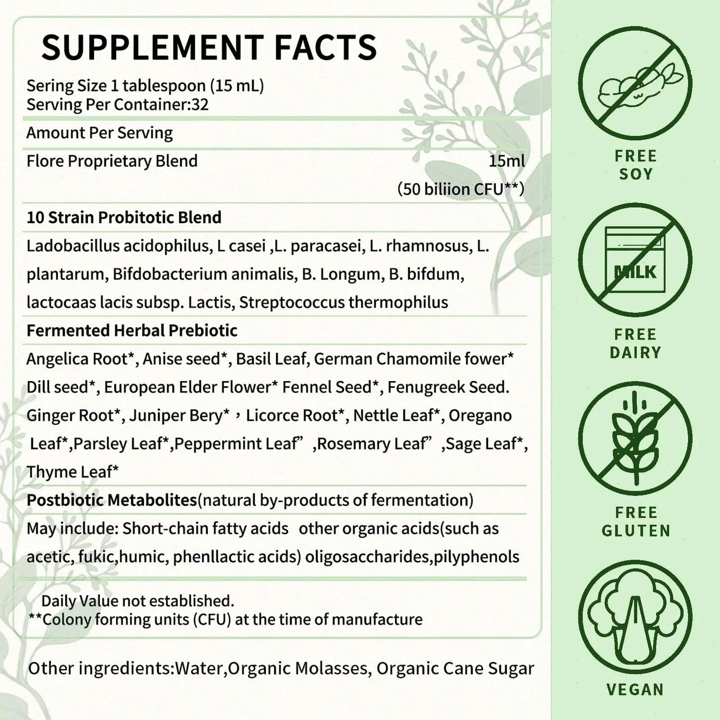 TRUERELIEF Women's Daily Probiotic + Prebiotic + Postbiotic Liquid, 3-in-1 for Gut Health, 10 Strains & 18 Fermented Herbs (1) - Maple Wellness Supplements