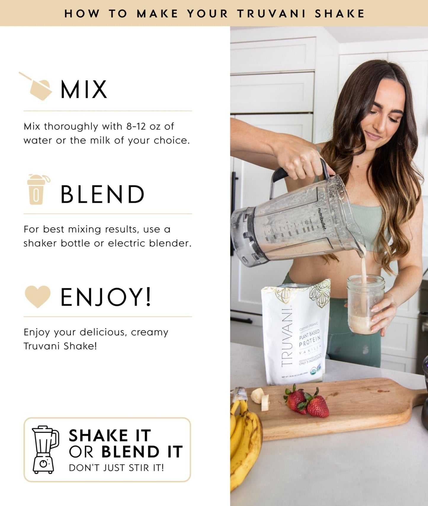 Truvani Organic Plant Based Protein Powder | Vanilla | 20g Pea Protein | 18 Servings | Vegan & Keto | Gluten & Dairy Free | Low Carb | No Added Sugar - Maple Wellness Supplements