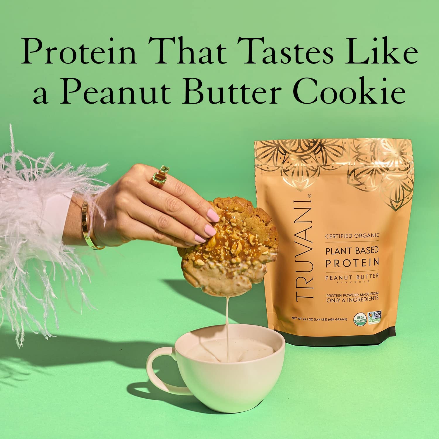 Truvani Organic Vegan Protein Powder Peanut Butter - 20g of Plant Based Protein, Powder - Maple Wellness Supplements