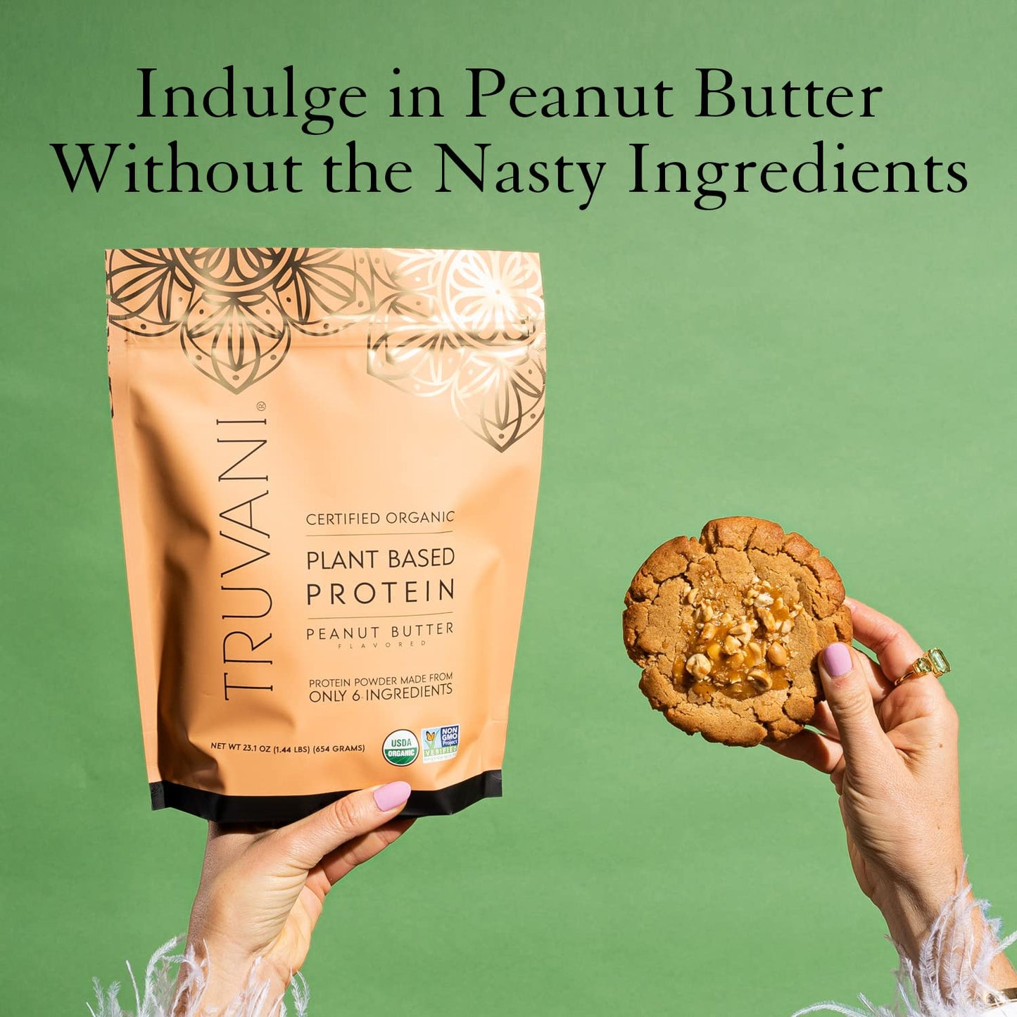 Truvani Organic Vegan Protein Powder Peanut Butter - 20g of Plant Based Protein, Powder - Maple Wellness Supplements