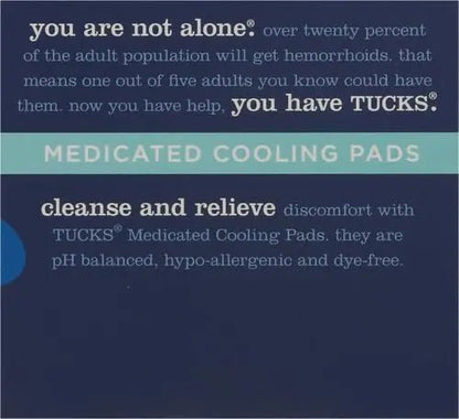 TUCKS Medicated Cooling Pads, 100 Count – Hemorrhoid Pads with Witch Hazel, Cleanses Sensitive Areas, Protects from Irritation, Hemorrhoid Treatment, Medicated Pads Used by Hospitals - Maple Wellness Supplements