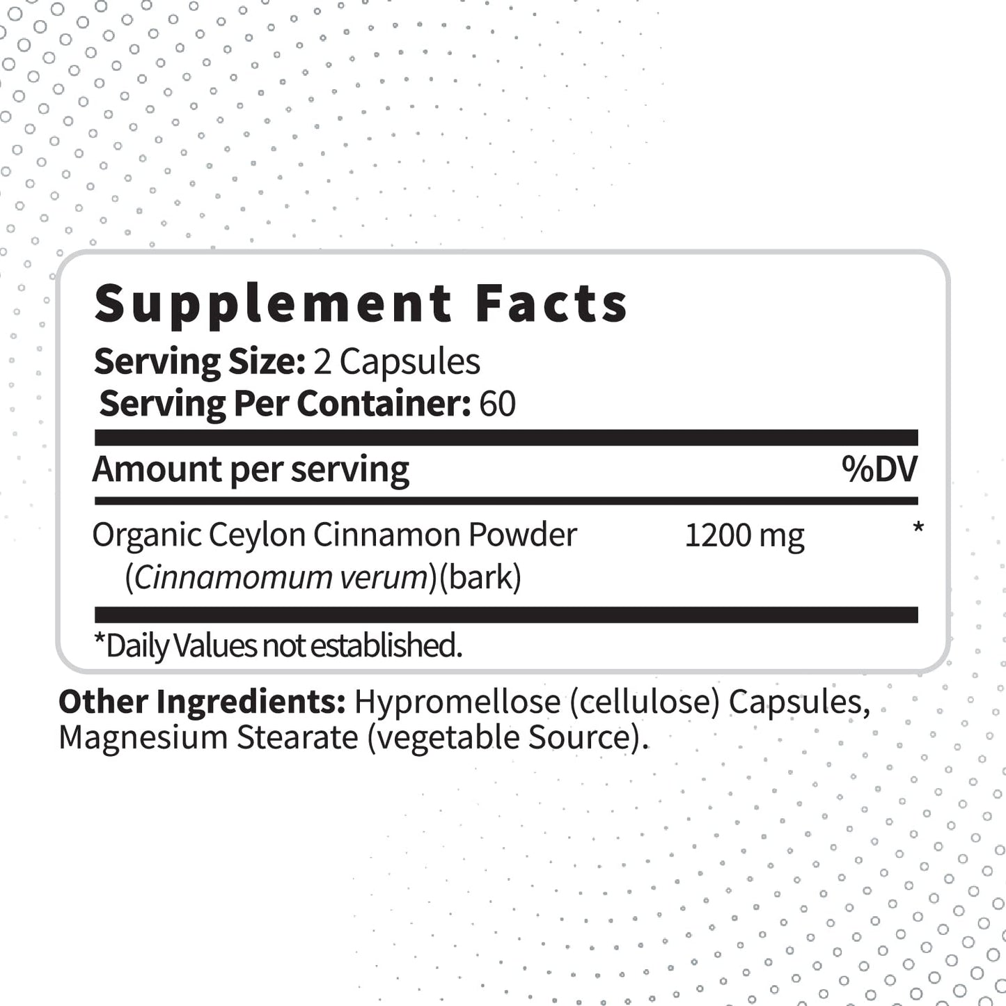 Type Zero Ceylon Cinnamon Capsules (1200mg | 120 Capsules) - Natural, Non-GMO, Gluten Free, Organic Cinnamon Bark Supplement - Maple Wellness Supplements