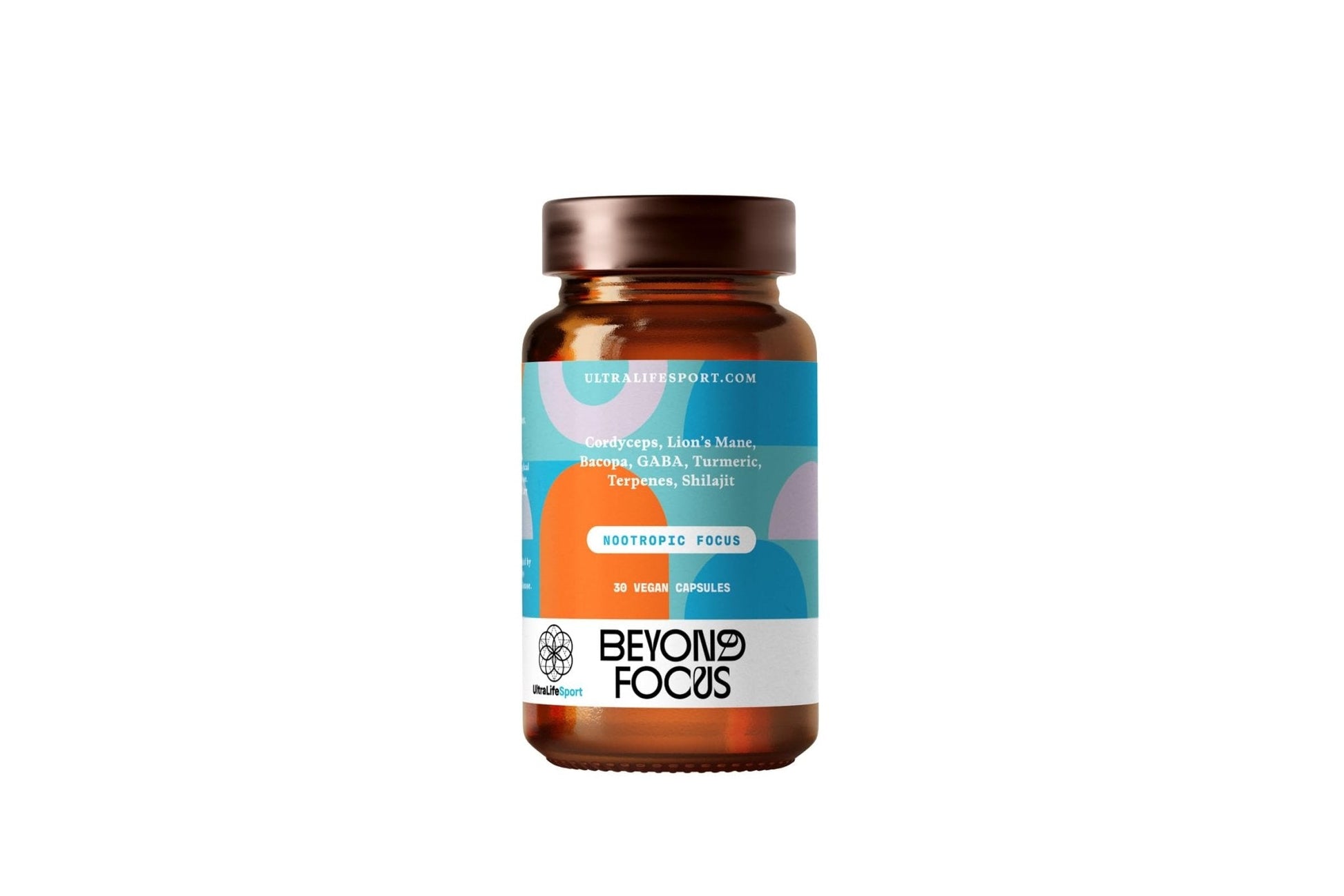 Ultra Life Sport - Beyond Focus Organic Mushroom Supplement - 30 Capsule Brain Supplements for Memory and Focus - 100% Vegan, Non-GMO - Memory Booster with Bacopa, Cordyceps, & Lion’s Mane - Maple Wellness Supplements