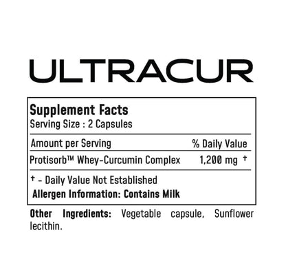 UltraCur Curcumin Complex Supplement - Ultra Bioavailable High Absorption Turmeric Curcumin Supplement for Joint, Muscle & Brain Support - Patented Protisorb for Premium Absorption – 120 Capsules - Maple Wellness Supplements