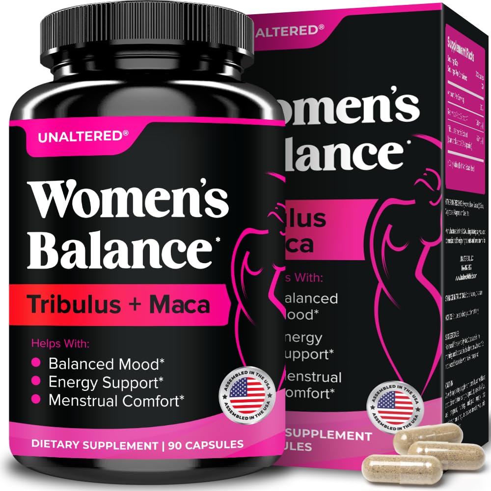 UNALTERED Hormone Balance & Mood Support for Women - Naturally Supports Hormonal Balance & Energy with Tribulus Terrestris & Red Maca Root Extract - Dietary Supplement - 90 Vegan Capsules - Maple Wellness Supplements
