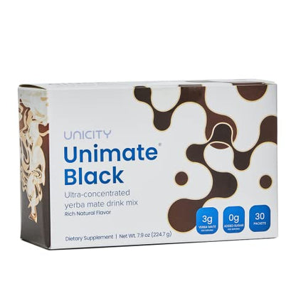 Unicity UNIMATE Black - Great Tasting - 30 Pack - Maple Wellness Supplements