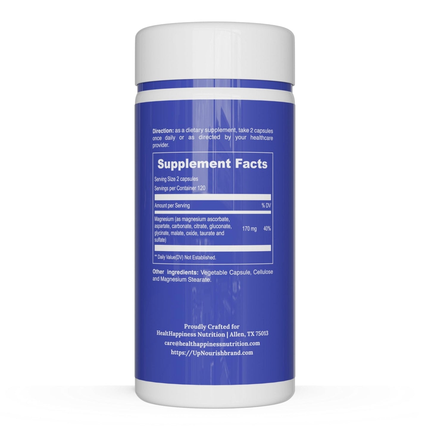 UpNourish Magnesium Supplement - 10 in 1 Magnesium Complex - Full Spectrum Magnesium Mineral Supplements with Glycinate, Citrate, Taurate, Malate, Carbonate, Oxide and More, 240 Vegan Capsules - Maple Wellness Supplements