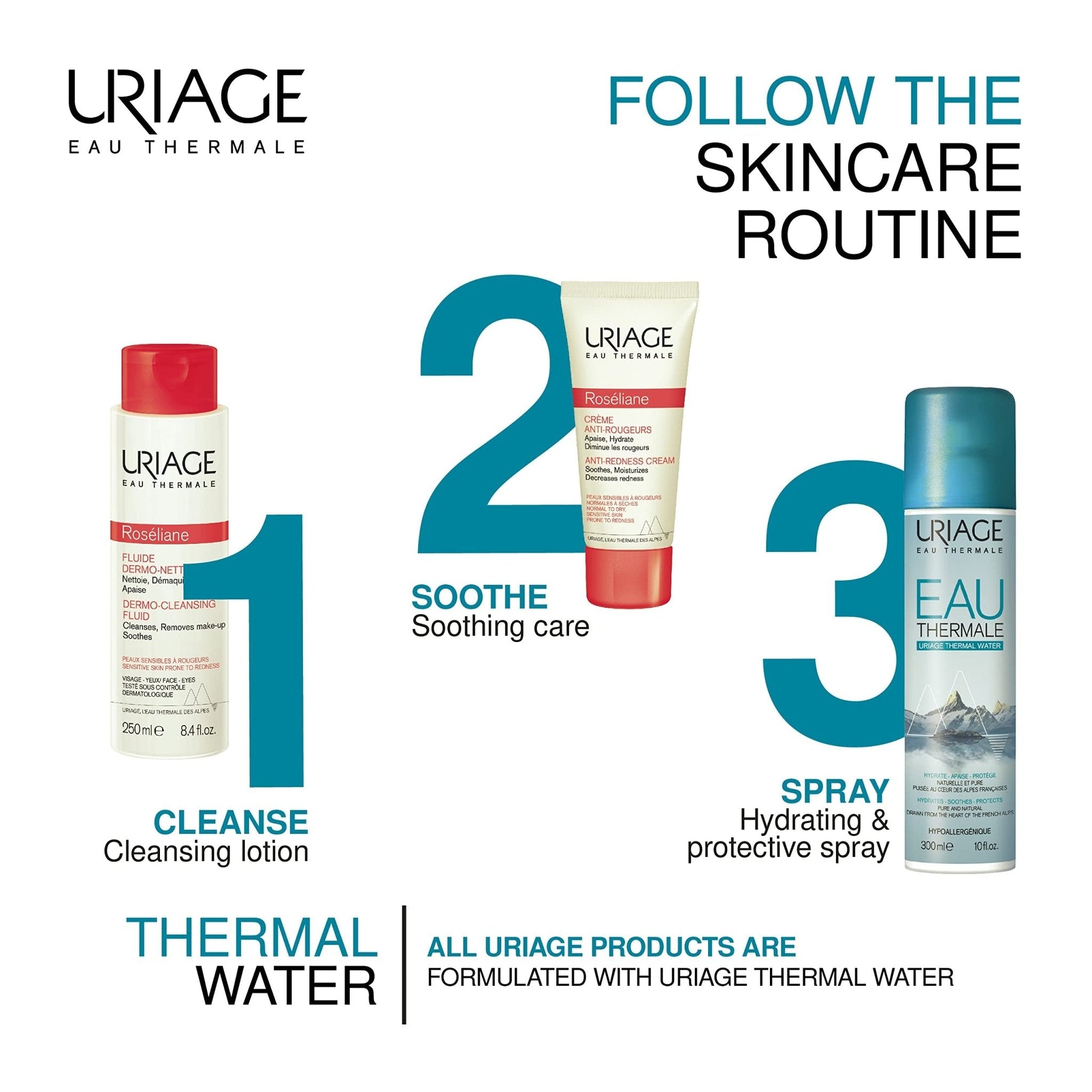 Uriage Roseliane Redness Relief Face Cream 1.35 fl.oz. | Hydrating Moisturizer - Maple Wellness Supplements