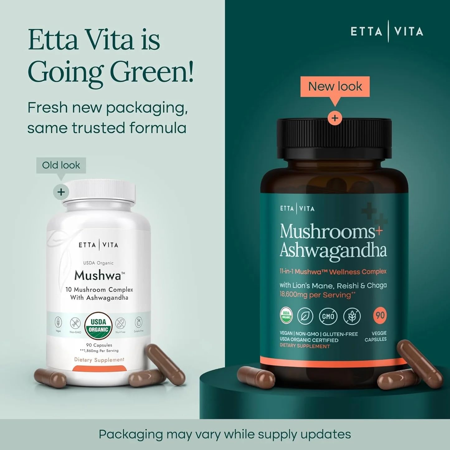 USDA Organic Lions Mane Supplement Capsules with Ashwagandha, Chaga, Reishi, Cordyceps, Turkey Tail (18,600mg/serv) 10x Adaptogenic Mushroom Complex as Focus Supplement - Energy, Immunity & Nootropic - Maple Wellness Supplements