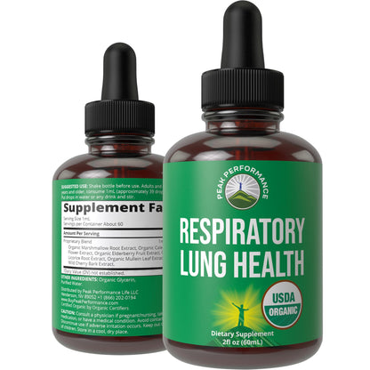 USDA Organic Lung Detox for Smokers and Non Smokers with 6 Top Ingredients. Mullein Leaf, Marshmallow Root, Calendula. Lungs Cleanse for Better Respiratory Health. Liquid Drops Tincture Supplement - Maple Wellness Supplements