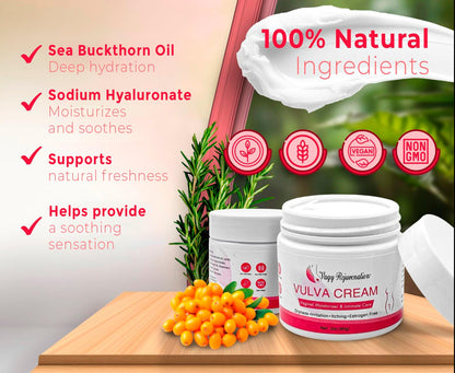 Vagy Rejuvenation Vulva Cream – Hydrating Vulva Moisture Cream for Women – Soothes Vaginal Itch, Alleviates Vaginal Dryness – Natural Vagina Cream with Sea Buckthorn & Hyaluronic Acid - Maple Wellness Supplements