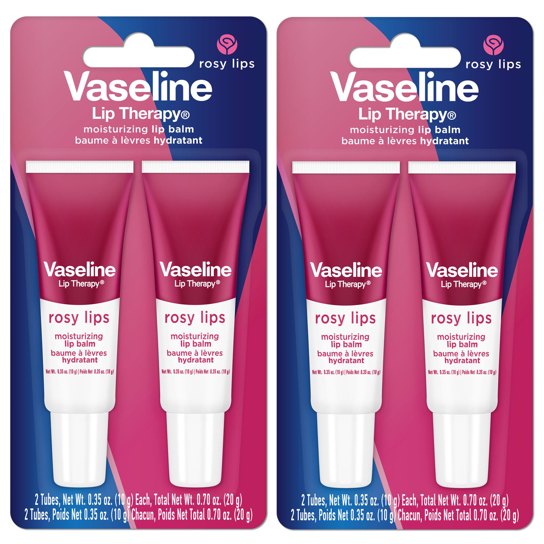 Vaseline Lip Therapy Rosy Lips Moisturizing Lip Balm - Twin Pack (2-Pack) - Maple Wellness Supplements