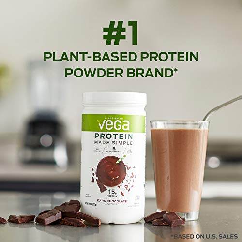 Vega Protein Made Simple, Dark Chocolate - Stevia Free Vegan Protein Powder - Maple Wellness Supplements