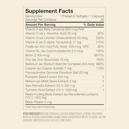 VEGAMOUR GRO+ Advanced Hair Growth Vitamin Supplements - Boosts Hair Growth & Density - 30 Pill Packs/Box - Maple Wellness Supplements