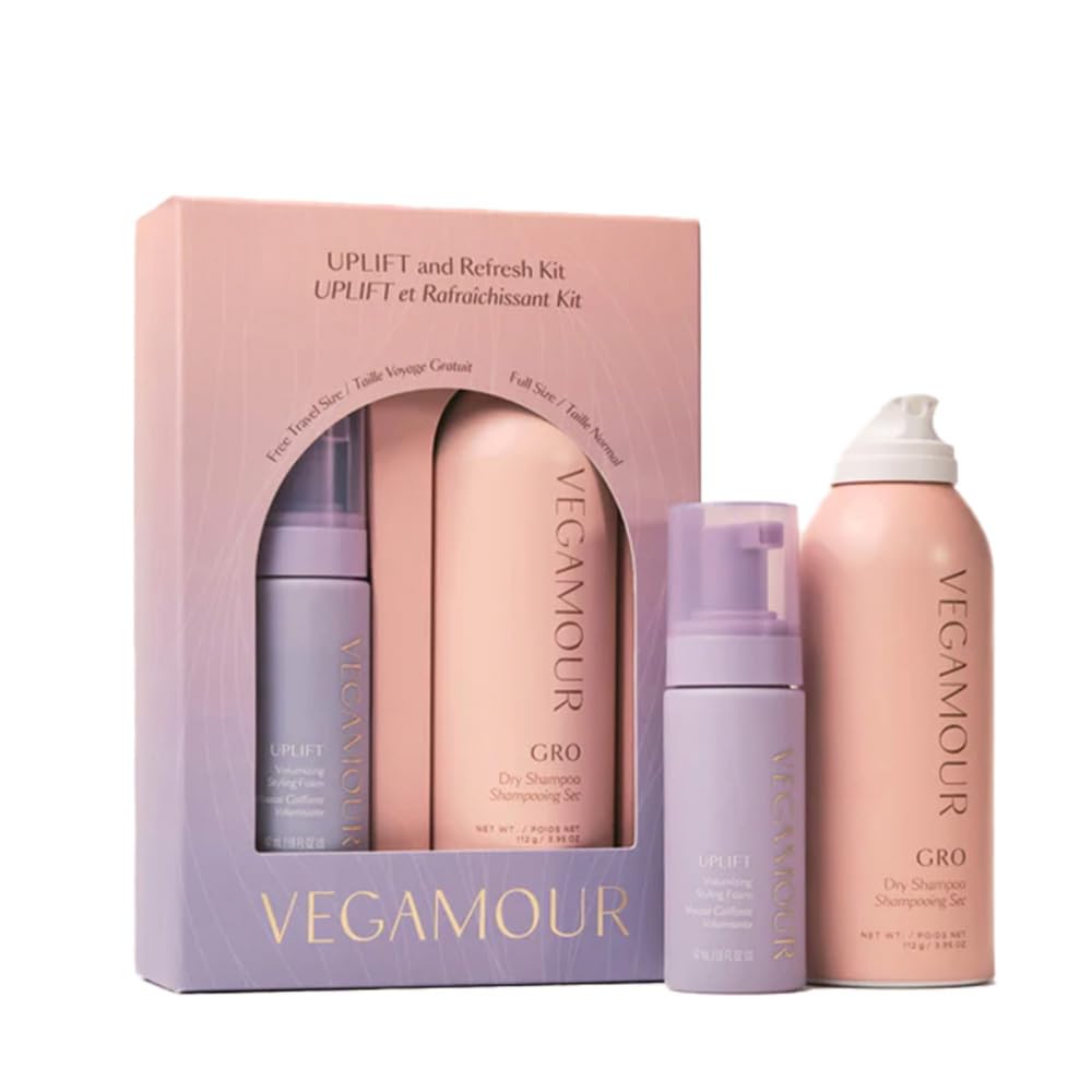 VEGAMOUR UPLIFT and Refresh Kit | Volumizing Dry Shampoo Spray Formulated Without Benzene, Supports Thicker Fuller Looking Hair | $50 Value - Maple Wellness Supplements