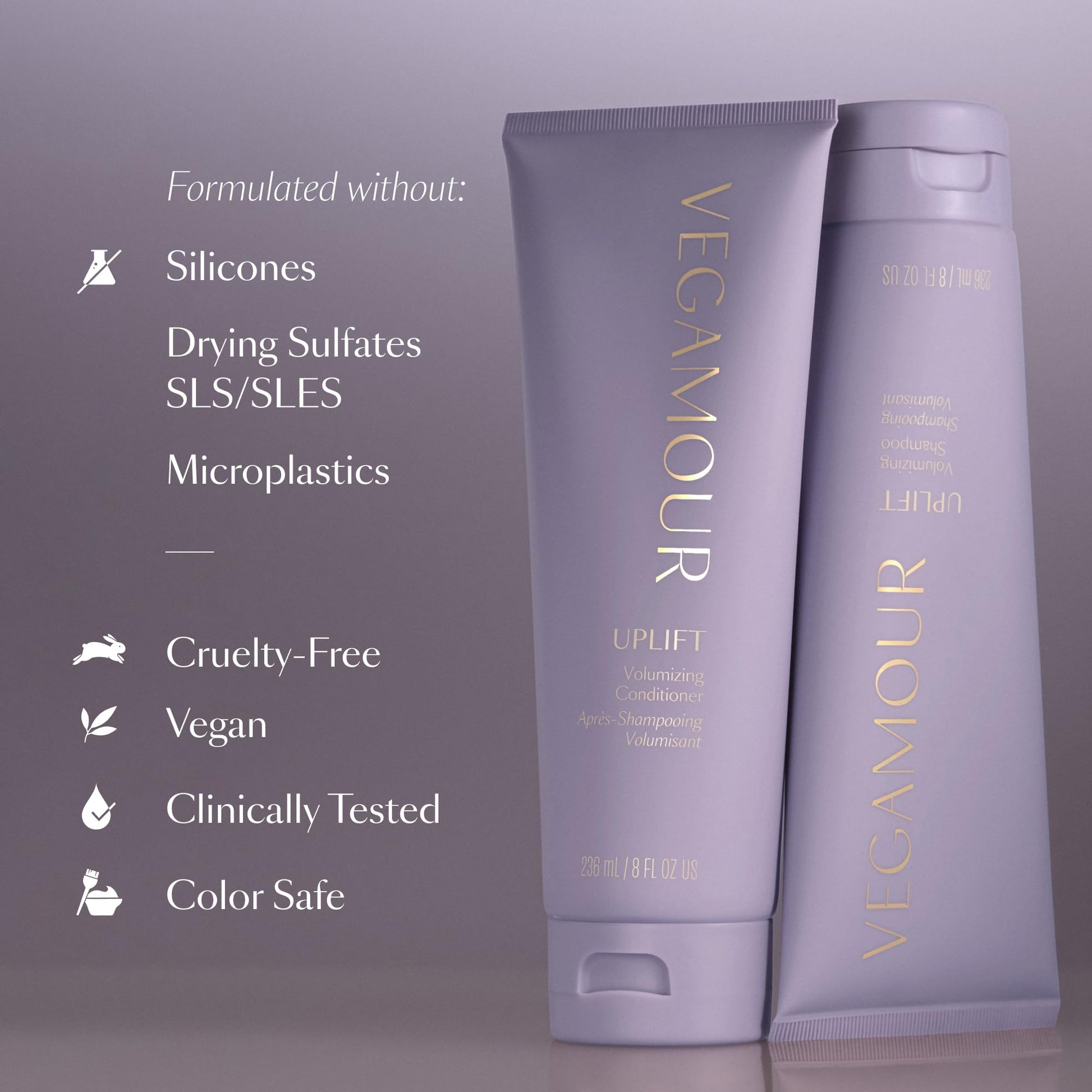 VEGAMOUR UPLIFT Volumizing Conditioner For fine, flat & thinning hair, Provides Volume & Resists Humidity, Non Sticky Formula, Bouncy Soft Hair - Maple Wellness Supplements