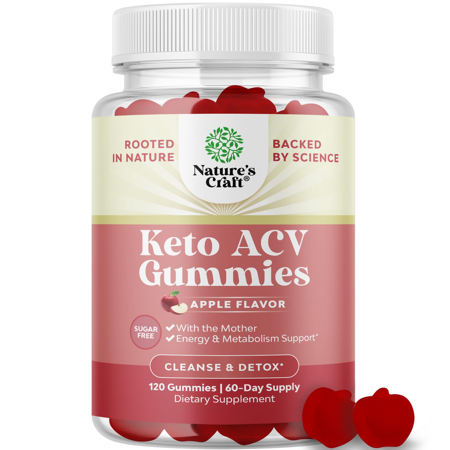 Vegan Advanced Keto ACV Gummies - Keto Apple Cider Vinegar Gummies Sugar Free - Maple Wellness Supplements