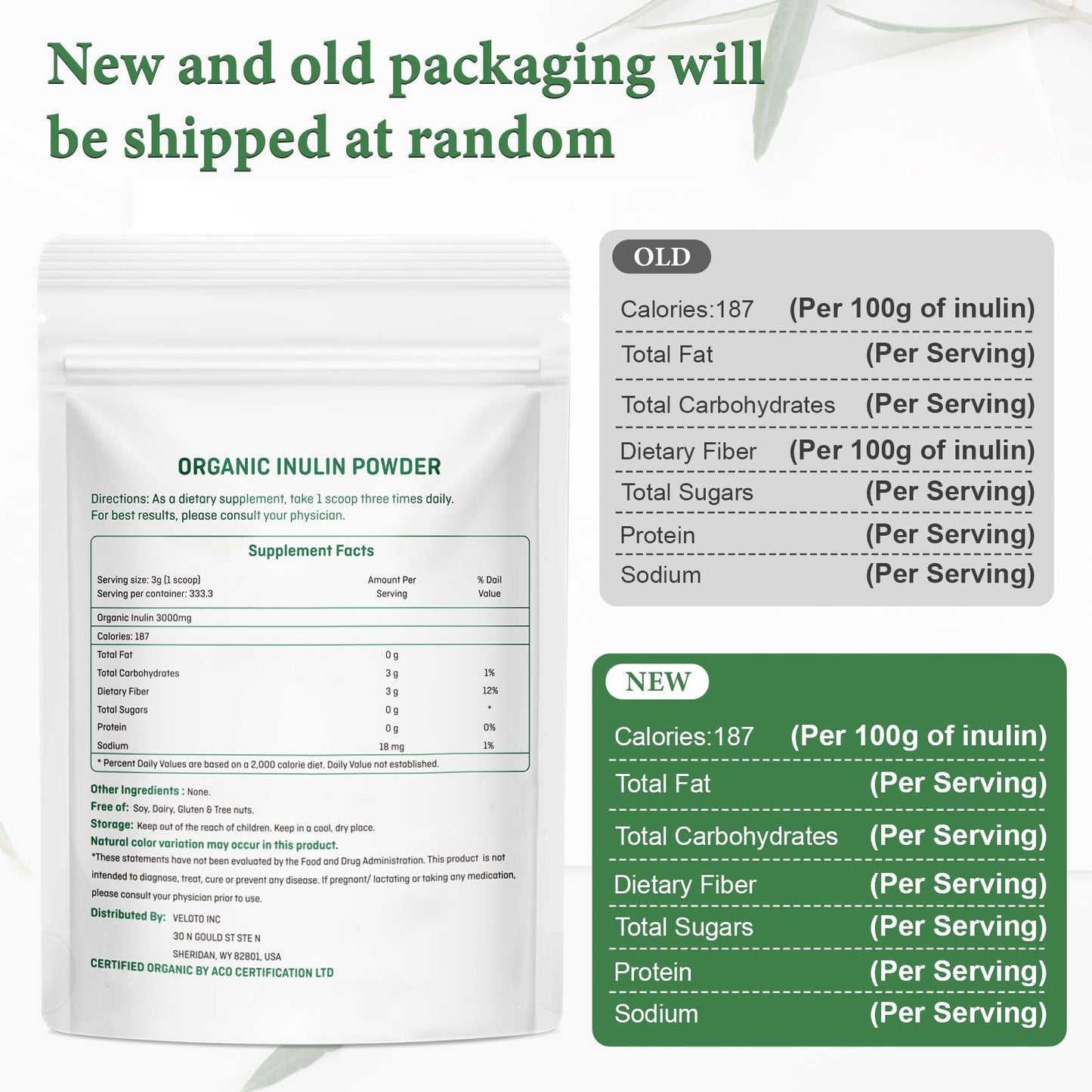 VELOTO Organic Inulin Powder – Prebiotic Fiber Supplement for Smoothies & Drinks, 2.2 lb, Flavorless, Water Soluble, Vegan & Non-GMO - Maple Wellness Supplements
