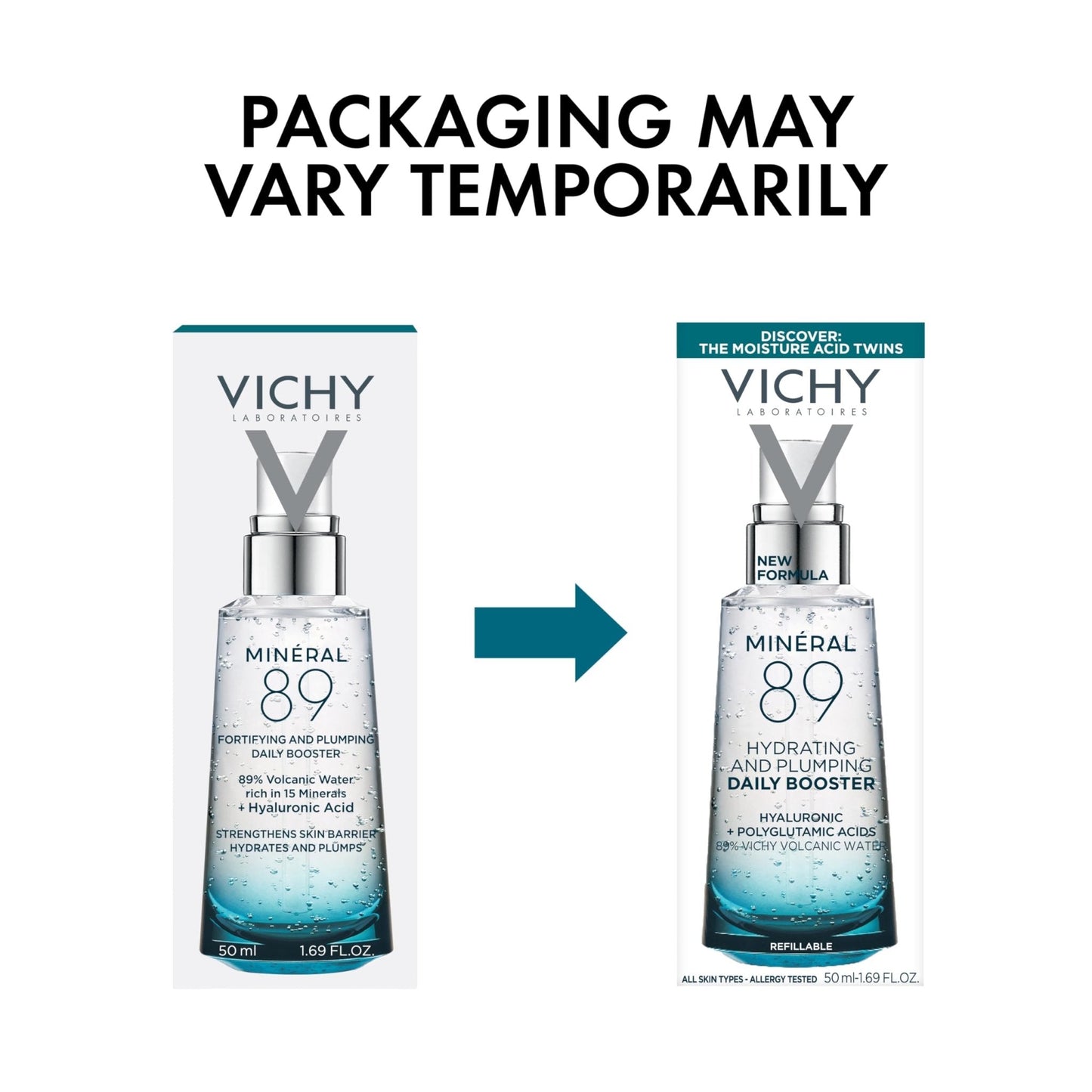 VICHY Mineral 89 Booster, Pure Hyaluronic Acid Serum for Face with Polyglutamic Acid for Skin Barrier Repair, Plumps & Hydrates - Maple Wellness Supplements