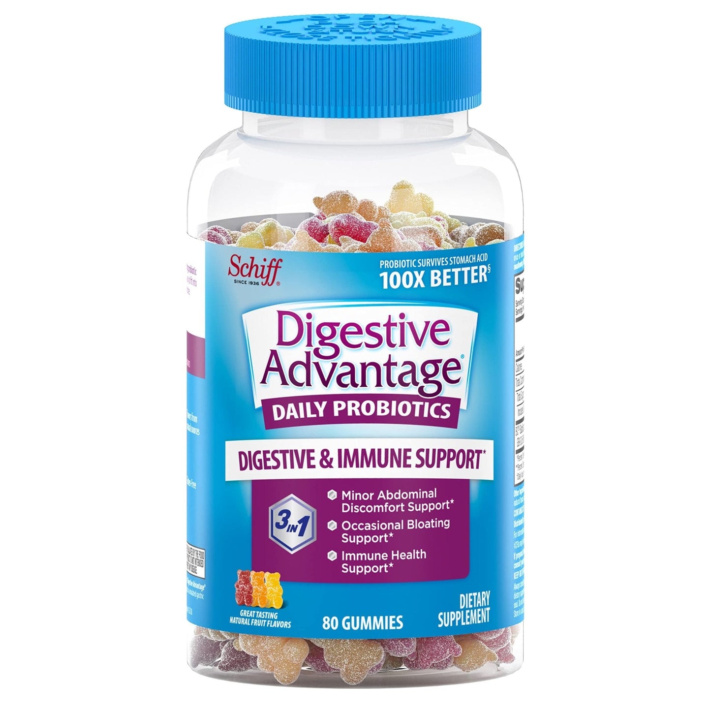 Vitafusion Fiber Well Sugar Free Fiber Supplement & Digestive Advantage Probiotic - Maple Wellness Supplements