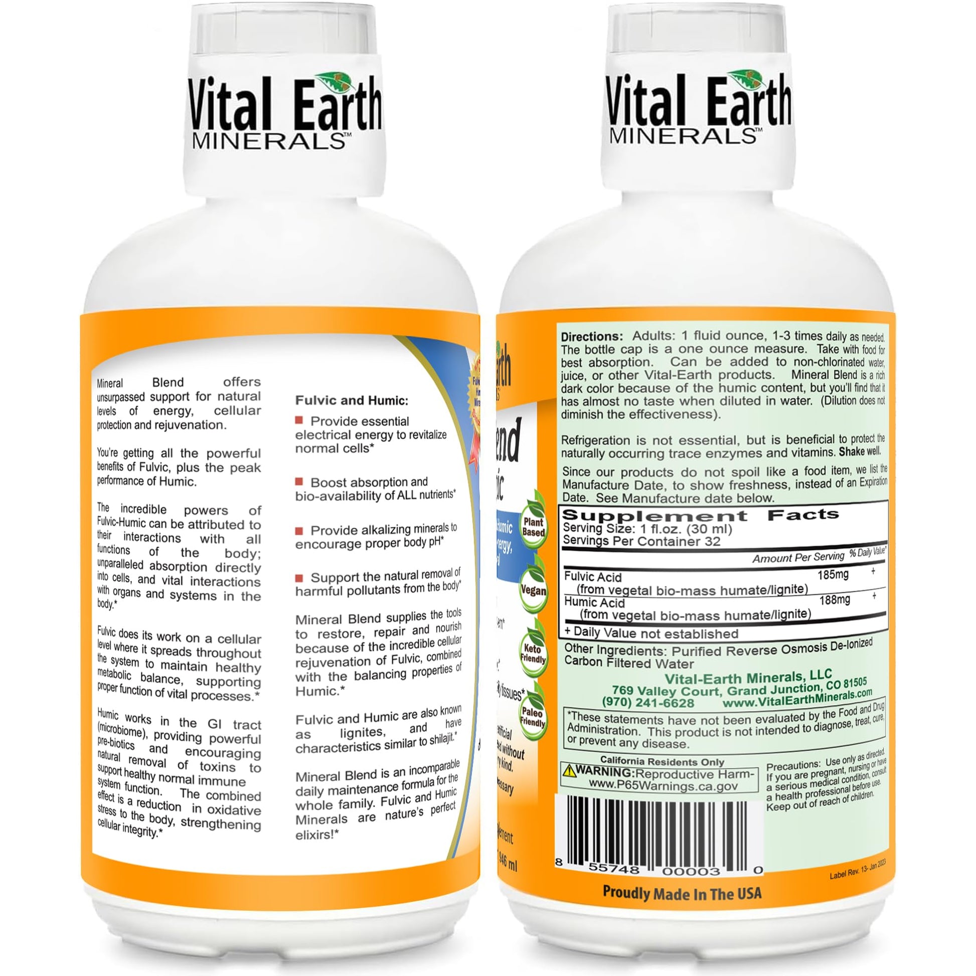 Vital Earth Minerals Fulvic Humic Mineral Blend Liquid – Fulvic Acid Supplement with 70+ Trace Minerals, Electrolytes for Recovery - Maple Wellness Supplements