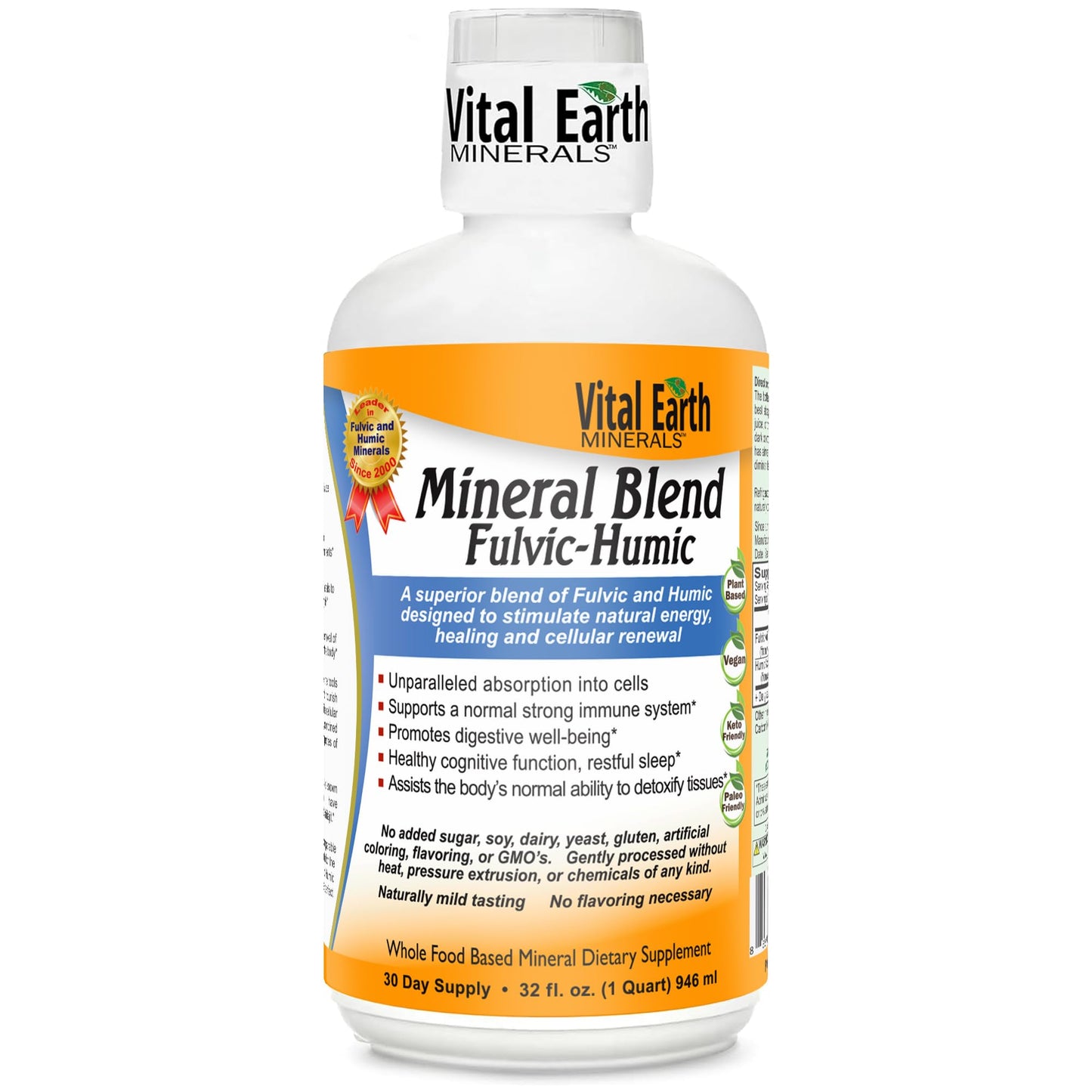 Vital Earth Minerals Fulvic Humic Mineral Blend Liquid – Fulvic Acid Supplement with 70+ Trace Minerals, Electrolytes for Recovery - Maple Wellness Supplements