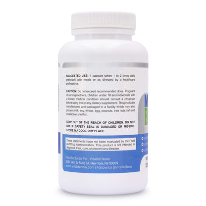 Vitalité Now! Magnesium Bisglycinate 200mg - 100% Chelated Capsules for Superior Absorption - Gentle Formula, No Laxative Effect - Sleep Energy Cramps Muscle Support - Fully Reacted & Buffered - Maple Wellness Supplements