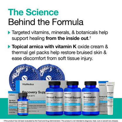 VitaMedica | Ultimate Recovery Bundle | Surgery Prep | Wound Healing | Supplements | Arnica K Oxide Cream | Hot Cold Packs | 30 Day Supply | Arnica Montana | Bromelain | Vitamin A | B Complex - Maple Wellness Supplements